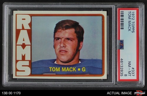 1972 Topps #337 Tom Mack Rams HOF Michigan PSA 8 - NM/MT | eBay