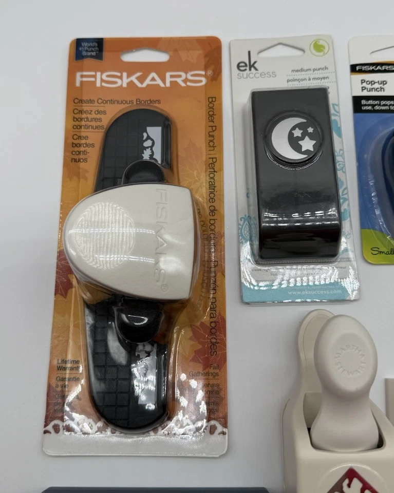 Fiskars и другие бренды Craft бумаги дырокола лот из 9 различных размеров темы новый б/у - Изображение 2 из 4