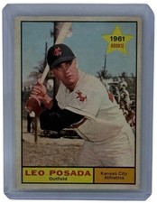 Leo Posada 1961 Topps Baseball Rookie Card Kansas City Athletics RC EX #39. rookie card picture