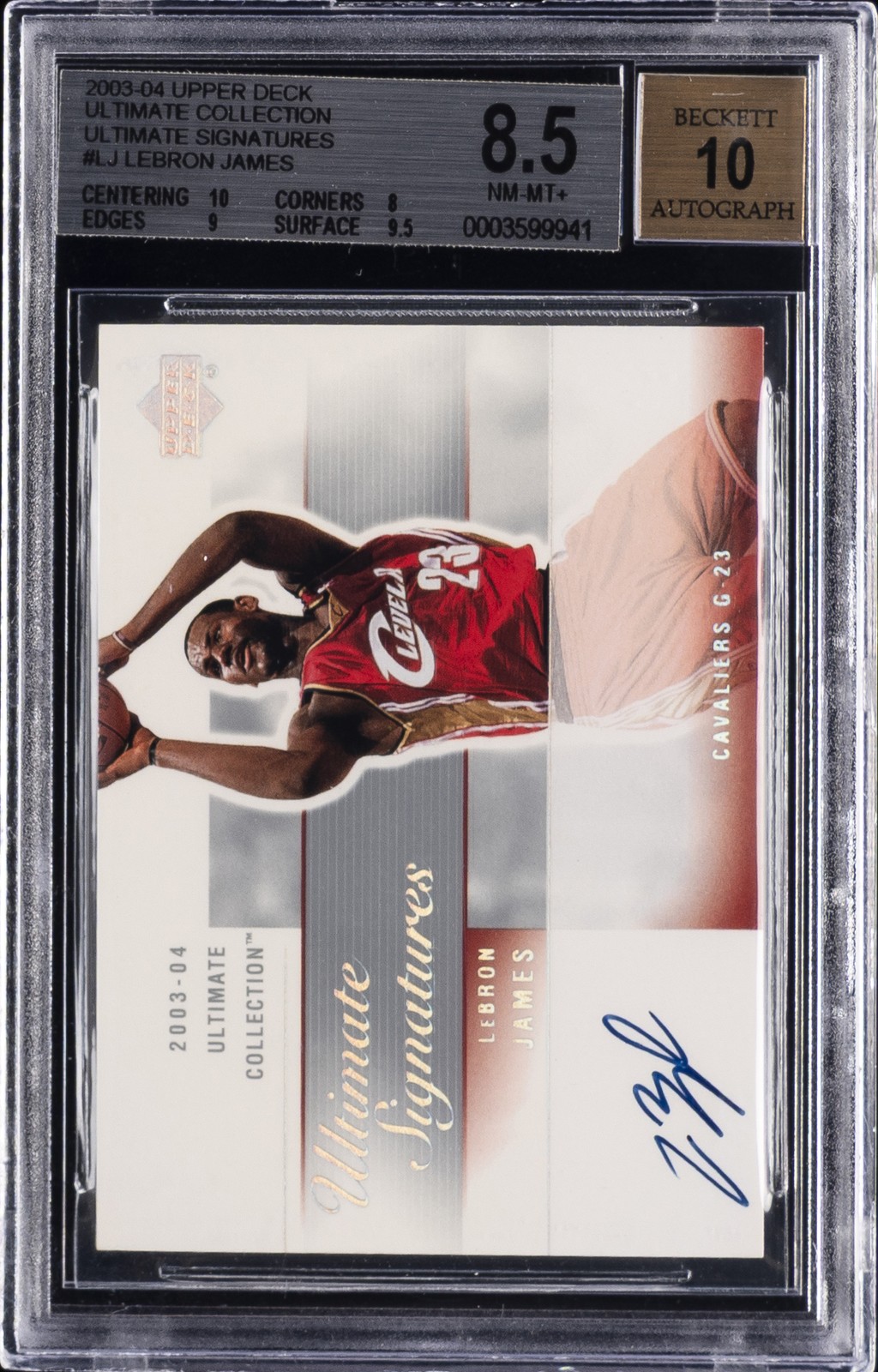 LeBron James #LJ-A Basketball Cards 2003 Ultimate Collection Signatures trading card — raw and PSA graded price guide