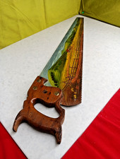 Handpainted Hand Saw Blade Farm Scene Signed by Artist VTG In Display Condition