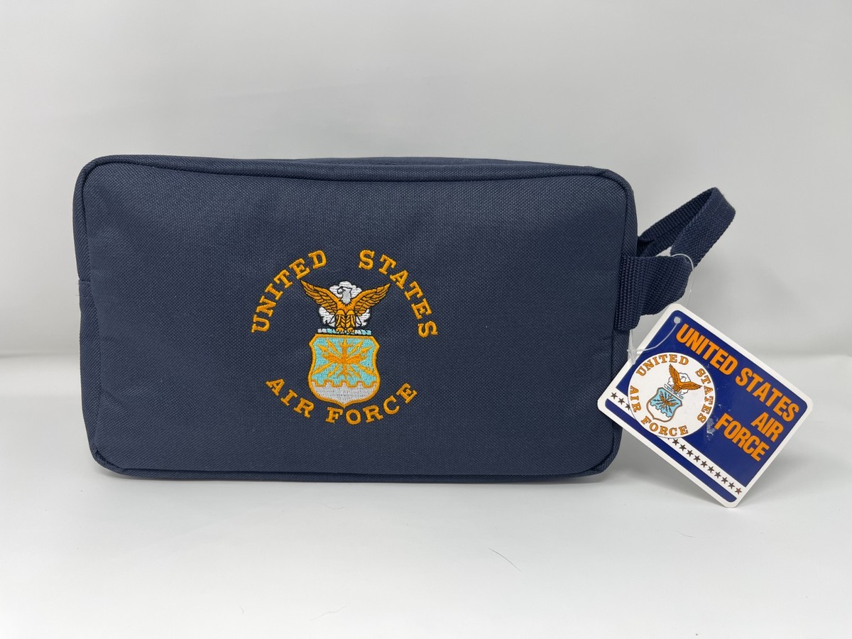 【送料無料・70'S Vintage】US AIR FORCE KIT BAG Vintage USAF United States Air Force Shave Kit Blue Zipper Travel