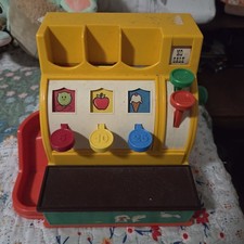 1974 Vintage Fisher Price Cash Register 926 with coins and working bell