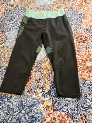 The Original Riva Usa Womens Workout Capri L/XL Black /Green