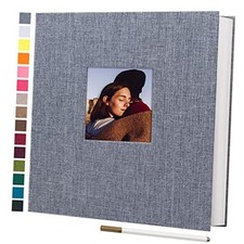 Self Adhesive Photo Album 40 Pages, Linen cover 11x10.6 Inches 40 Pages Gray