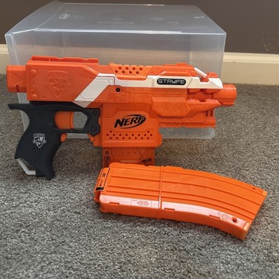 Nerf Stryfe Dart Gun Orange-N-Strike Elite Battery Blaster- USED