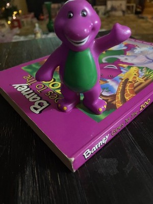 Vintage Barney Toy Figure & Barney Goes To The Zoo book 1993, Collection Item 
