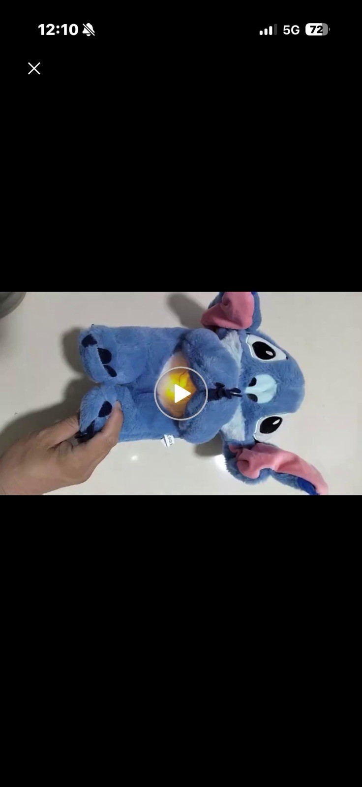 Stitch Kuscheltier Nachtlicht Atemgeräusche & Bewegung + Melodie inkl. Batterien 5