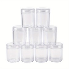 10pcs Plastic Bead Containers Clear 3.9x5cm Capacity: 20ml 0.67 fl. oz 