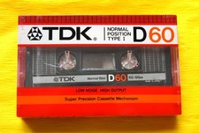 1x TDK D 60 Cassette Tape 1985 + OVP + SEALED...