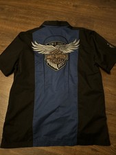 Harley Davidson Snap Up Shirt 115 Years Short Sleeve Biker Mechanic 2018 Mens XL