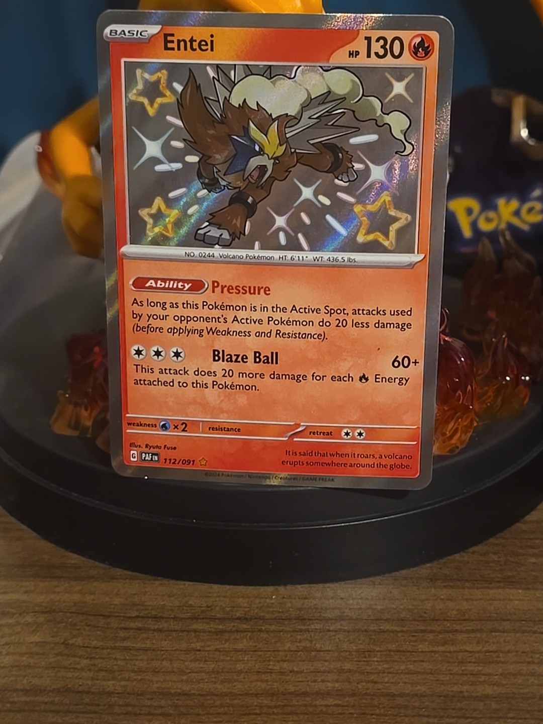 Entei 112/091 SV Paldean Fates Shiny Rare Pokémon NM Condition