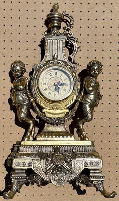 Crosa Design Toscano Grande Chateau Beaumont Clock Table Mantle Resin,Fauns READ