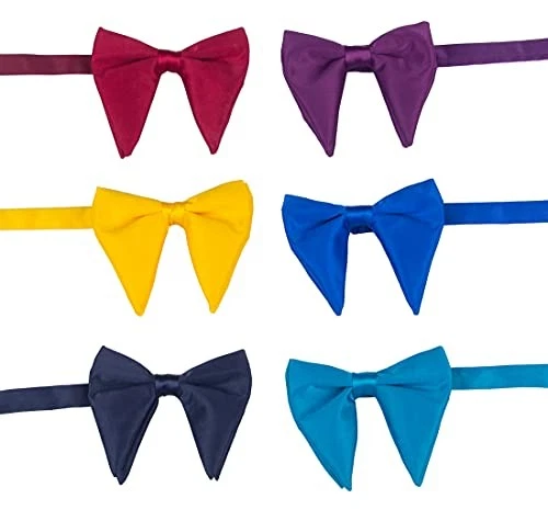 Pajarita de seda satinada de gran tamaño para hombre color liso formal esmoquin pajarita grande B-blanca Foto 4 de 4