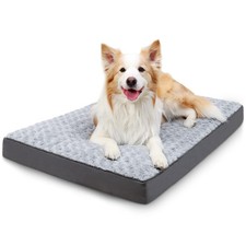 Dog Crate Bed Waterproof Large Dogs Washable Removable Cover 41x27 Light Gray