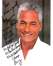 GREG LOUGANIS HAND SIGNED 8x10 PHOTO+COA       WITH INSCRIPTIONS       TO STEVE