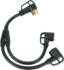 50 Amp 14-50P Male Plug to Two 30 Amp TT-30R Female RV Y Adapter Cord