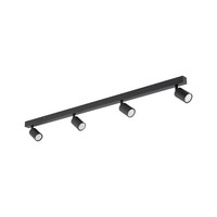 Deckenstrahler 4-Flammig Schwarz GU10 L:123 Cm Flexibel Deckenspot Schlafzimmer