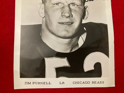 RARO! JIM PURNELL foto firmata autografata 5x7 Chicago Bears 1964-68 d.2003 - Foto 4 di 5