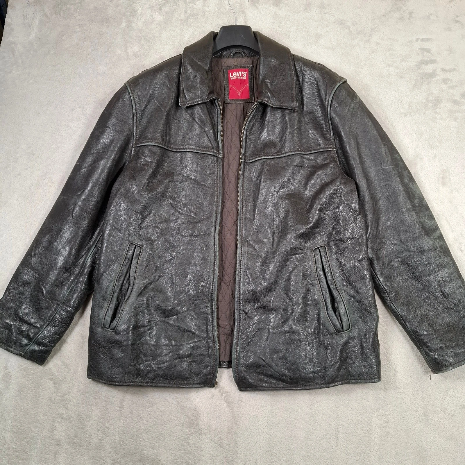 Levi’s Leather Jacket Mens Large Black Vintage Patina Workwear Highwaymen
Opens in a new window or t