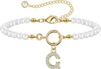 Perlenarmband Zierlich Gold Charm Mit Buchstaben G FüR Damen Teenager Geschenk