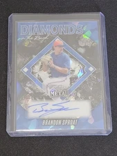 2025 Leaf Metal Baseball Brandon Sproat Diamonds in the Rough Blue Auto 8/15