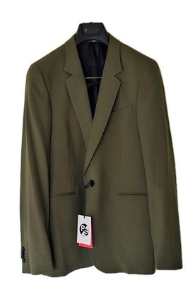 PAUL SMITH Jacket Unstructured Blazer Olive Green Check Mens 38 Slim Fit £385