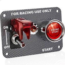 DC12V Racing Car Ignition Switch Panel Engine Start Push Button Red Indicator