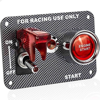 DC12V Racing Car Ignition Switch Panel Engine Start Push Button Red Indicator