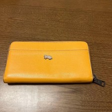 COACH Yellow Zip Long Wallet Leather Card Slots Condition Excellent Great