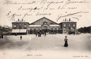 29 CPA ANIMEE 1905 BREST LA GARE