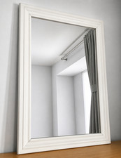 Large White Framed Wall Mirror 60 x 80 cm –Quality Glass, Modern / Classic Style