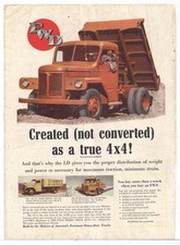 Pubblicità camion quattro ruote motrici FWD 1952: modello LD - creato non convertito 4x4