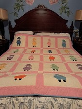 Vintage Sun Bonnet Sue Machine Quilt Soft Colors 71x90