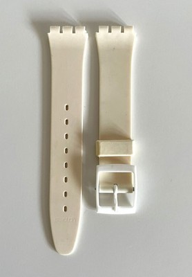 Swatch Gent Kunststoff Band in weiß Armband NEU 17mm Scuba Chrono Automatik 80er