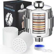 20-Stage Shower Head Filter with 2 Replaceable Filter Cartridges for Hard Water