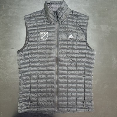 MLS major league soccer thin puff quilted Adidas official vest MEDIUM Black