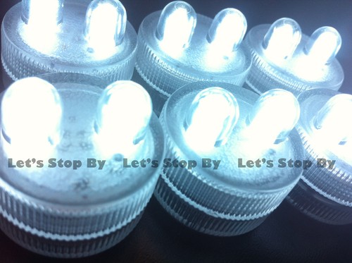 25 SUPER Bright Dual LED Tea Light Submersible Floralyte Party Wedding Decorate - Picture 3 of 12