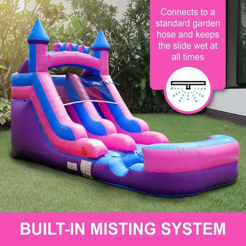 Pogo Inflatable Bouncer Water Slide For Kids Pool Slide Inflatable Jumper Pink - Picture 5 of 9