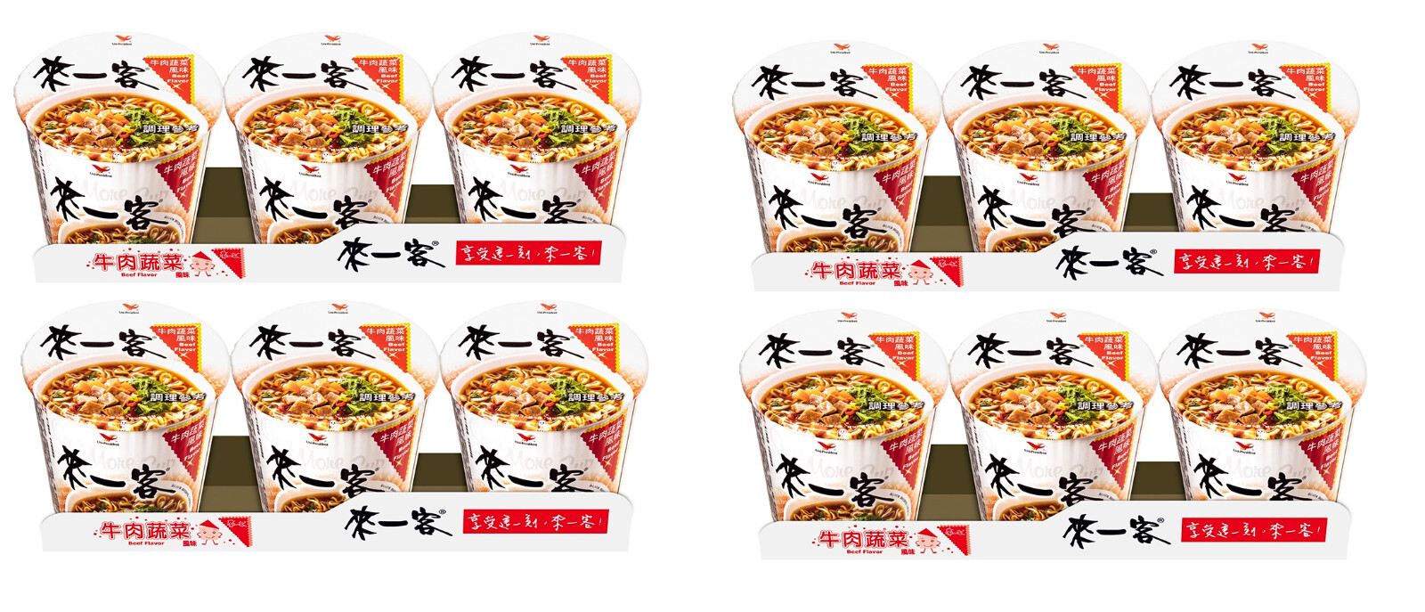 (12 BOWLS) UNI-PRESIDENT One More Cup Beef Instant Noodle 來一客 牛肉蔬菜風味 (12碗)