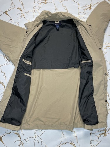 GANT USA Content Vintage Beige Full Zip Button Jacket Pockets Size Medium Large - Picture 7 of 11