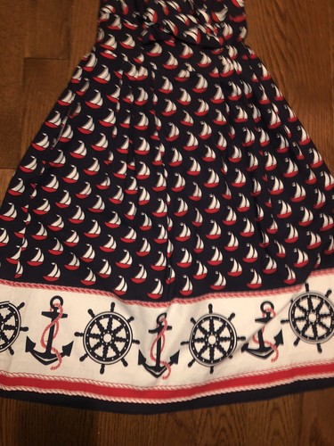Nwt New Anthropologie Postmark Windward Sailboat Nautical Anchor Pinup Dress 0 - Picture 6 of 11