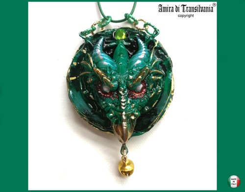 green dragon head evil eye talisman necklace jewels pendant amulet viking celtic - Picture 6 of 24