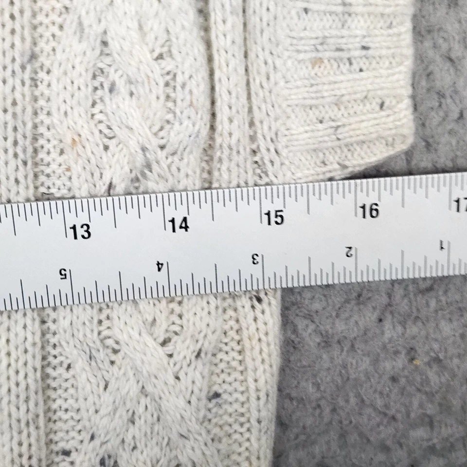 TOMMY HILFIGER Sweater Dress Womens Medium Beige Oatmeal Cable Knit Wool Angora - Image 3 of 4