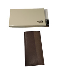 VTG 90s Swank Checkbook Secretary Wallet Durham Lambskin Leather Brown Ombre NIB