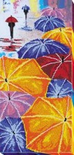 Bead embroidery kit Umbrellas needlework kit Art canvas beadwork pattern