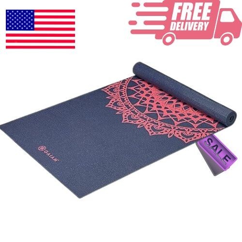 Gaiam Non-Slip Printed Yoga Mat for Fitness and All Yoga Styles