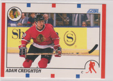 Adam Creighton Blackhawks Center 1990-91 Score Card # 82