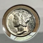 1943 SILVER MERCURY DIME BRILLIANT UNCIRCULATED COIN