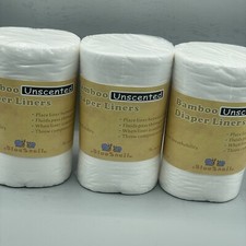 Blue Snail Bamboo Unscented Diaper Liners Lot of 3 Rolls 100 Sheet 12" x 7"